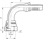  3/8  JIC 3/4  90 